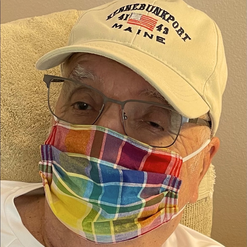 Handmade C. Payne Designs USVI Madras Mask.